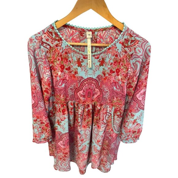 Anthropologie Uncle Frank Paisley Dress Boho Flowy Peasant Lightweight Small - Picture 3 of 8